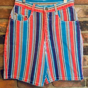 Vintage Candy Striped High Waisted Denim Shorts ⚡️